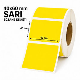 40x60 Sarı Eczane Etiketi 1000 Sarım
