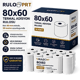 80x60 Termal Adisyon Rulosu 10'Lu Paket