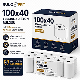 1000x40 Termal Adisyon Fiş Yazıcı Rulosu 10'lu Paket
